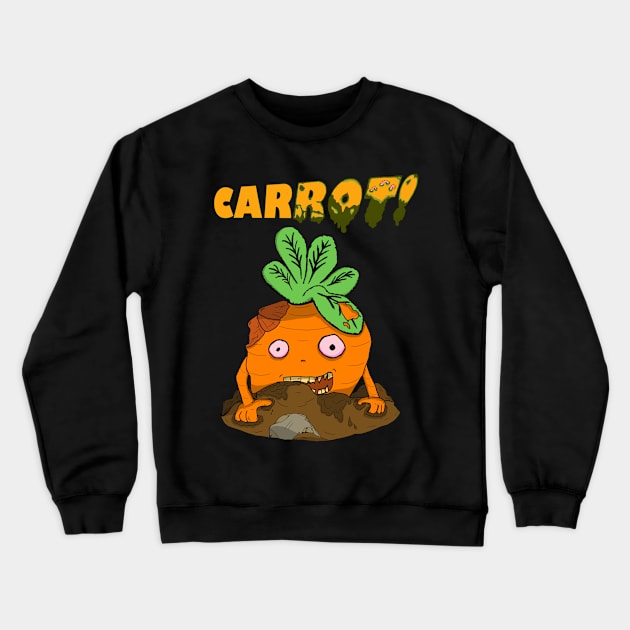 Zombie Carrot Rotting Vegetable Crewneck Sweatshirt by JonnyVsTees